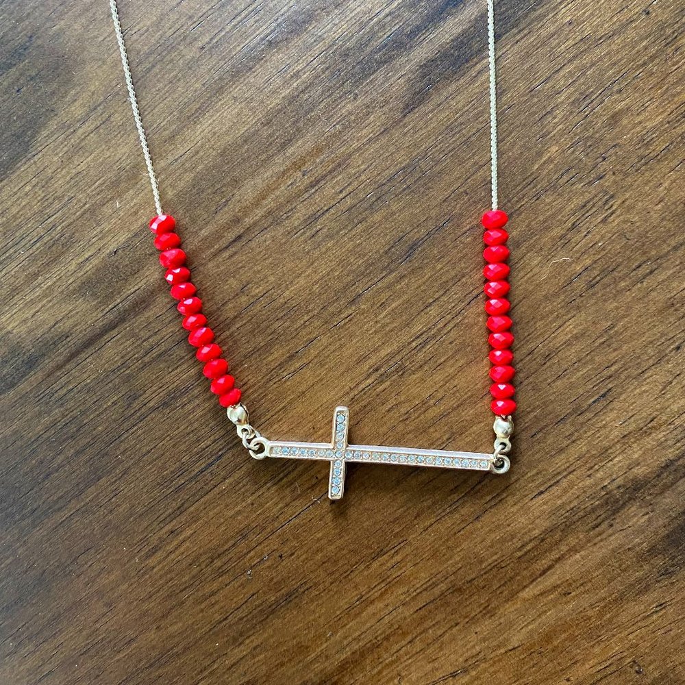 Beaded Cross Necklace
